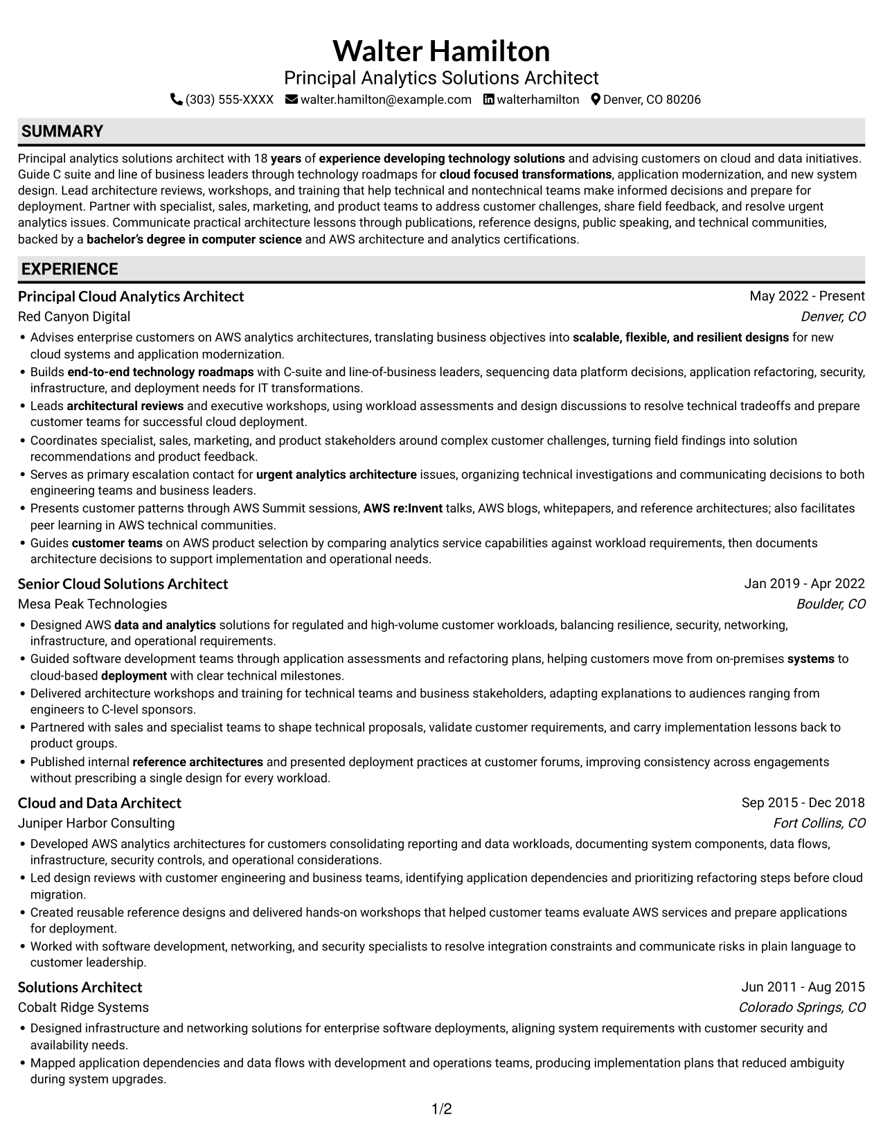 Resume example — page 1
