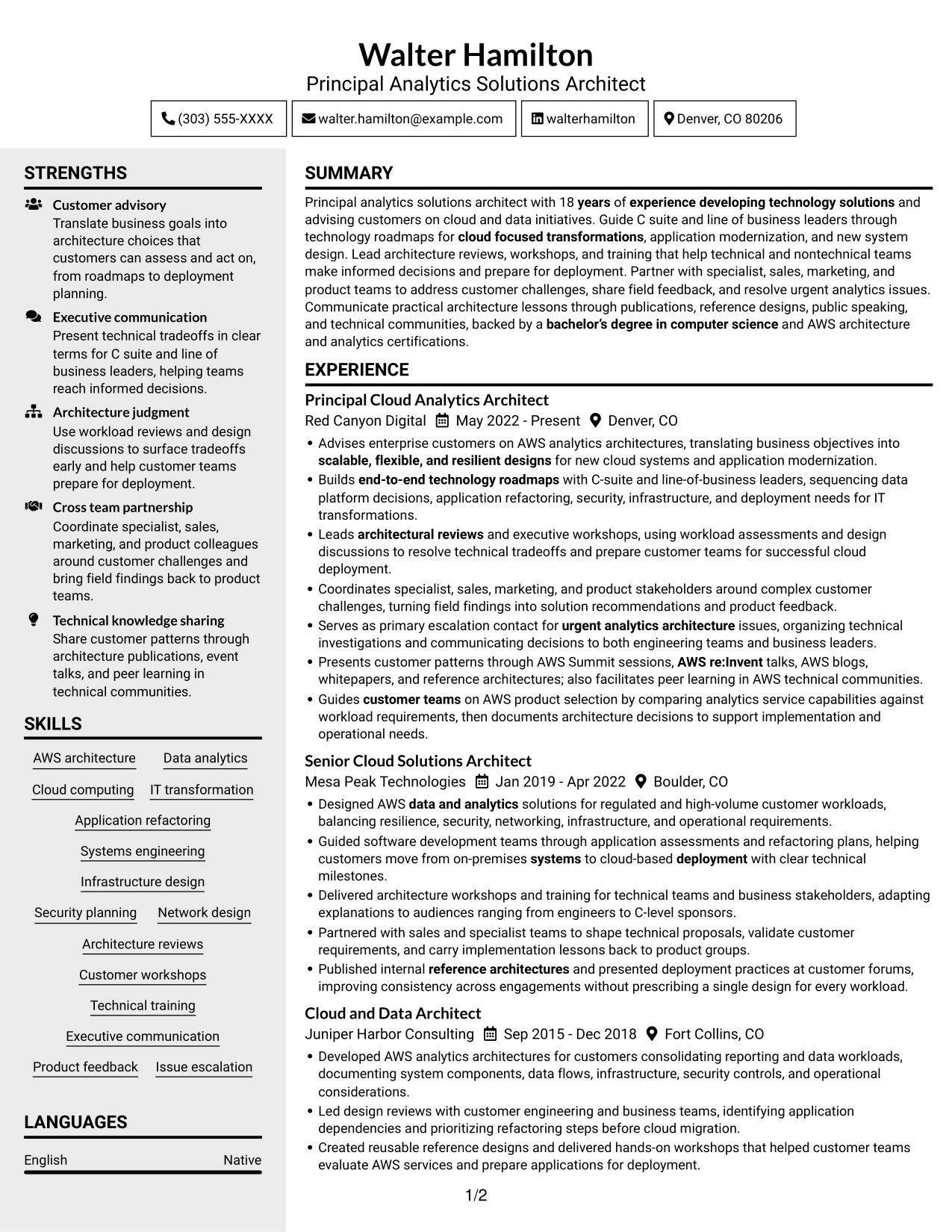 Resume example — page 1