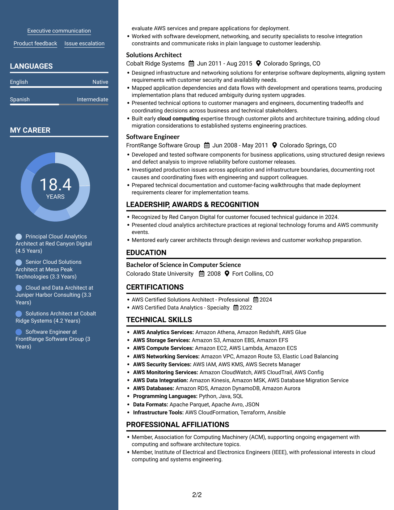 Resume example — page 2