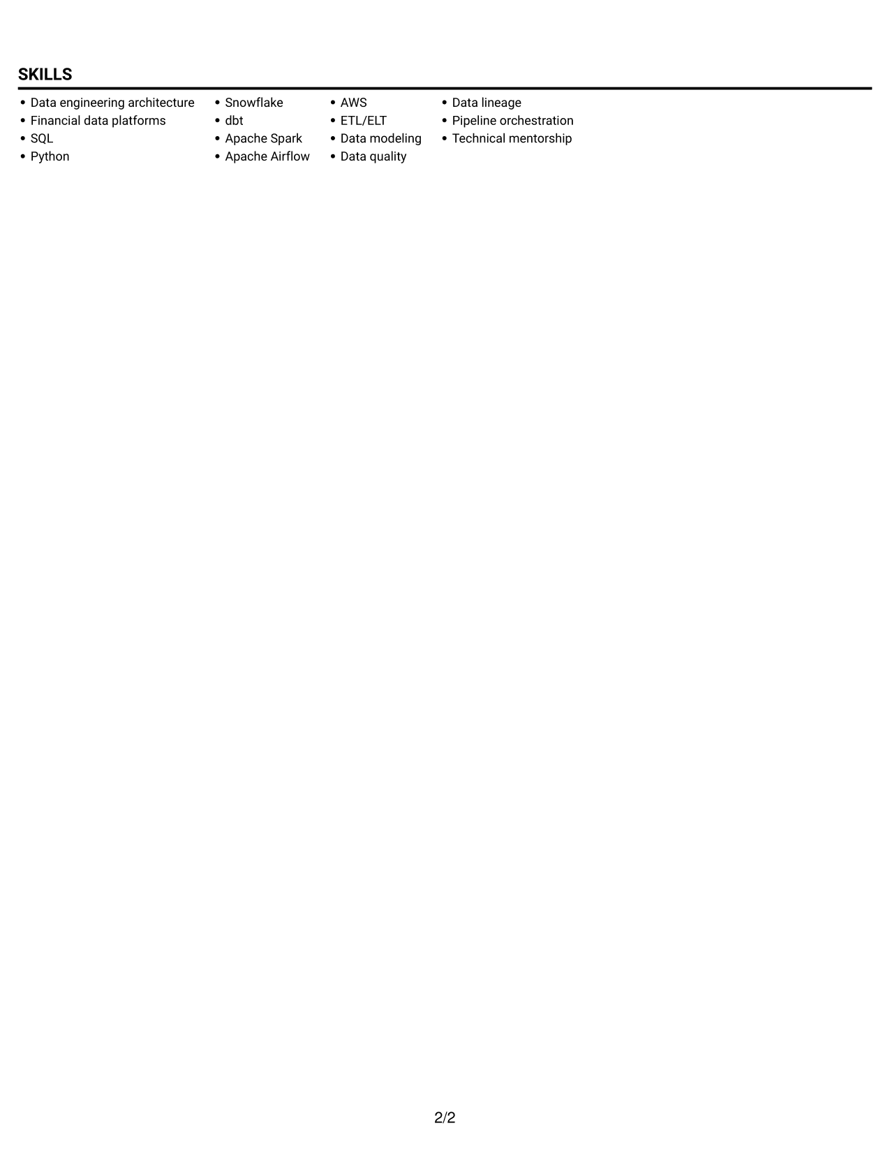 Resume example — page 2