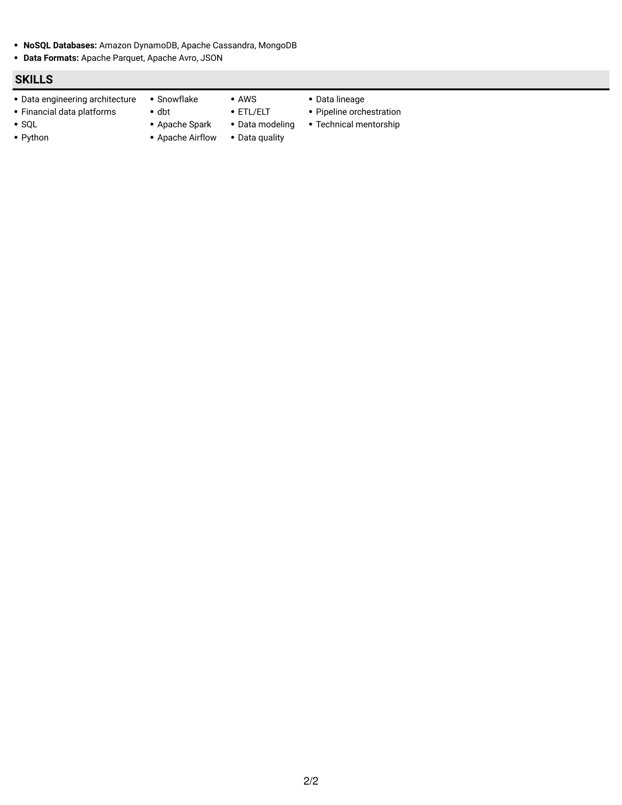 Resume example — page 2