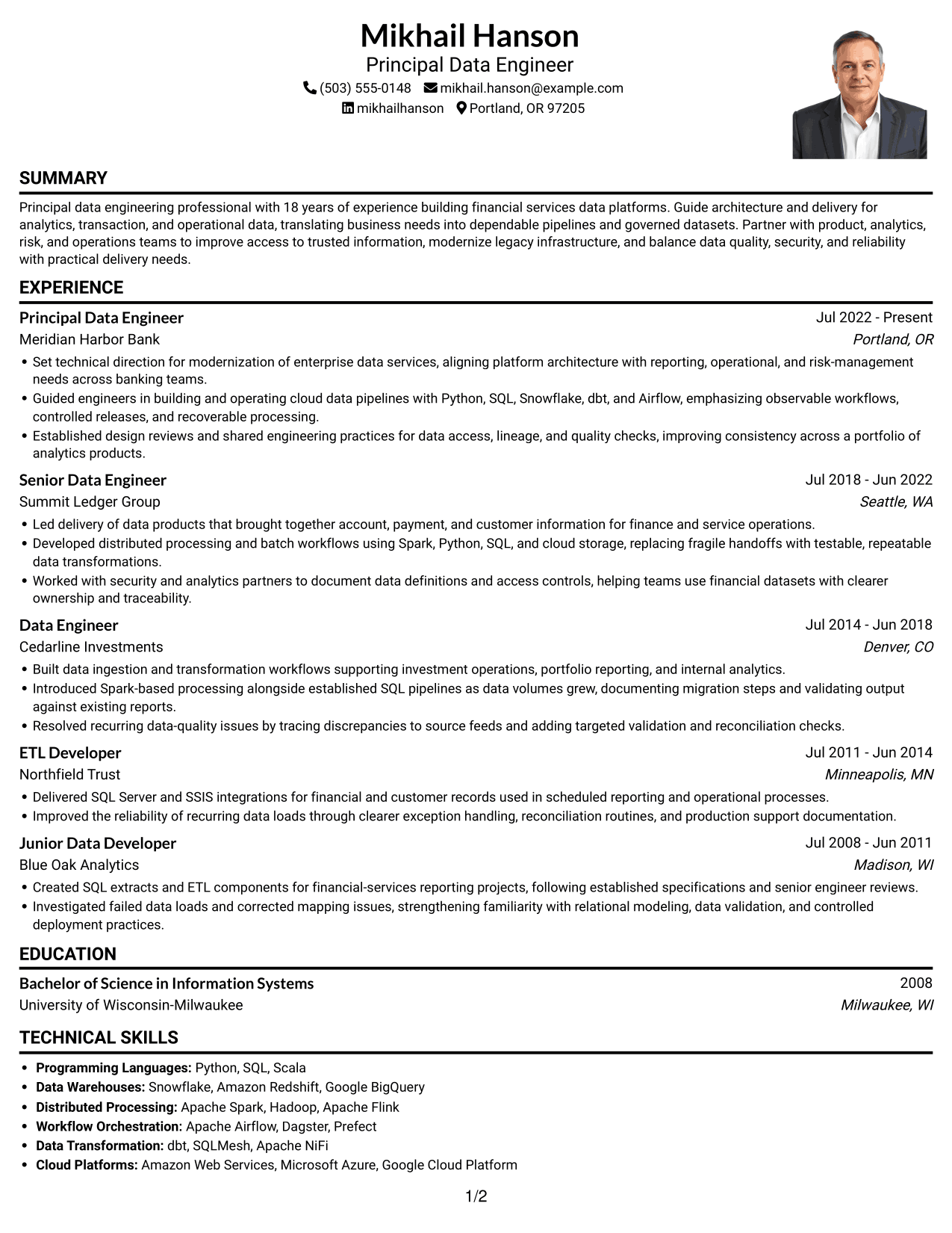 Resume example — page 1