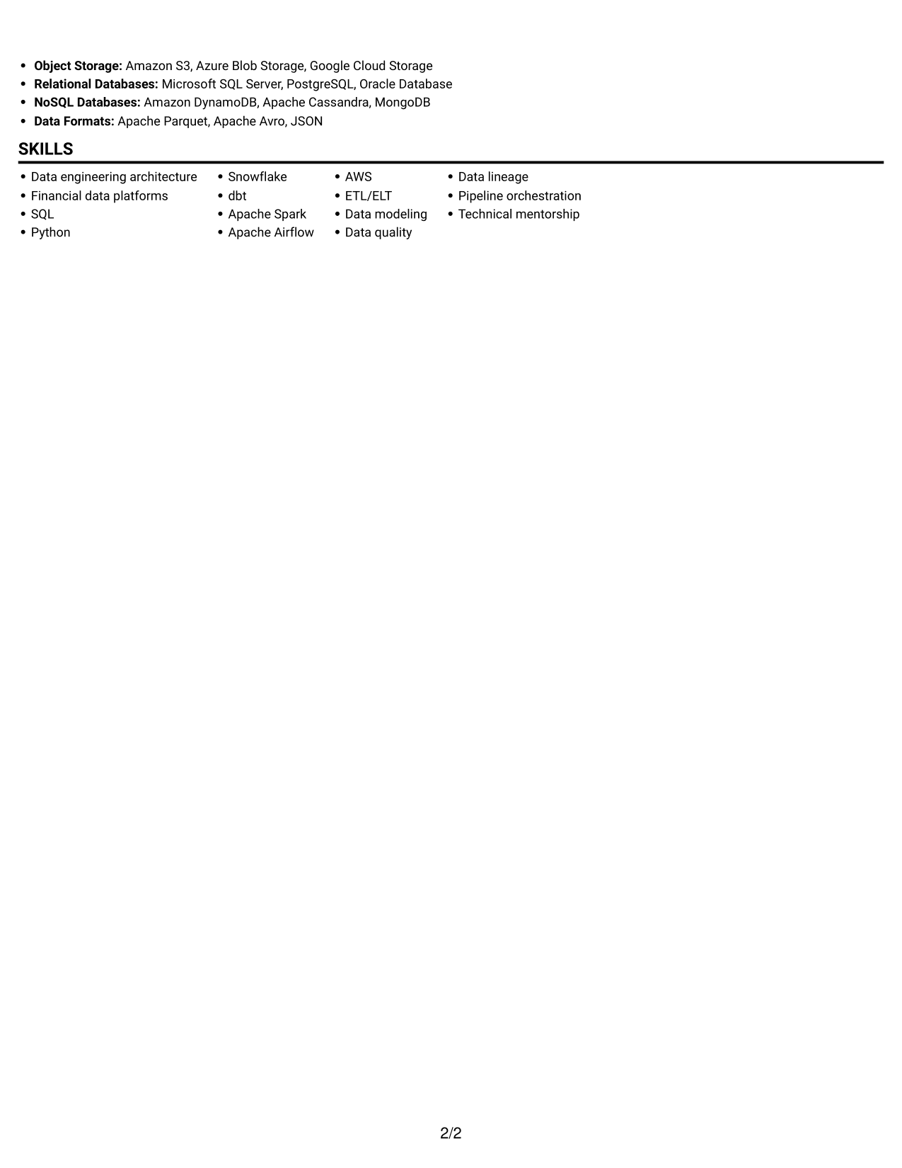 Resume example — page 2