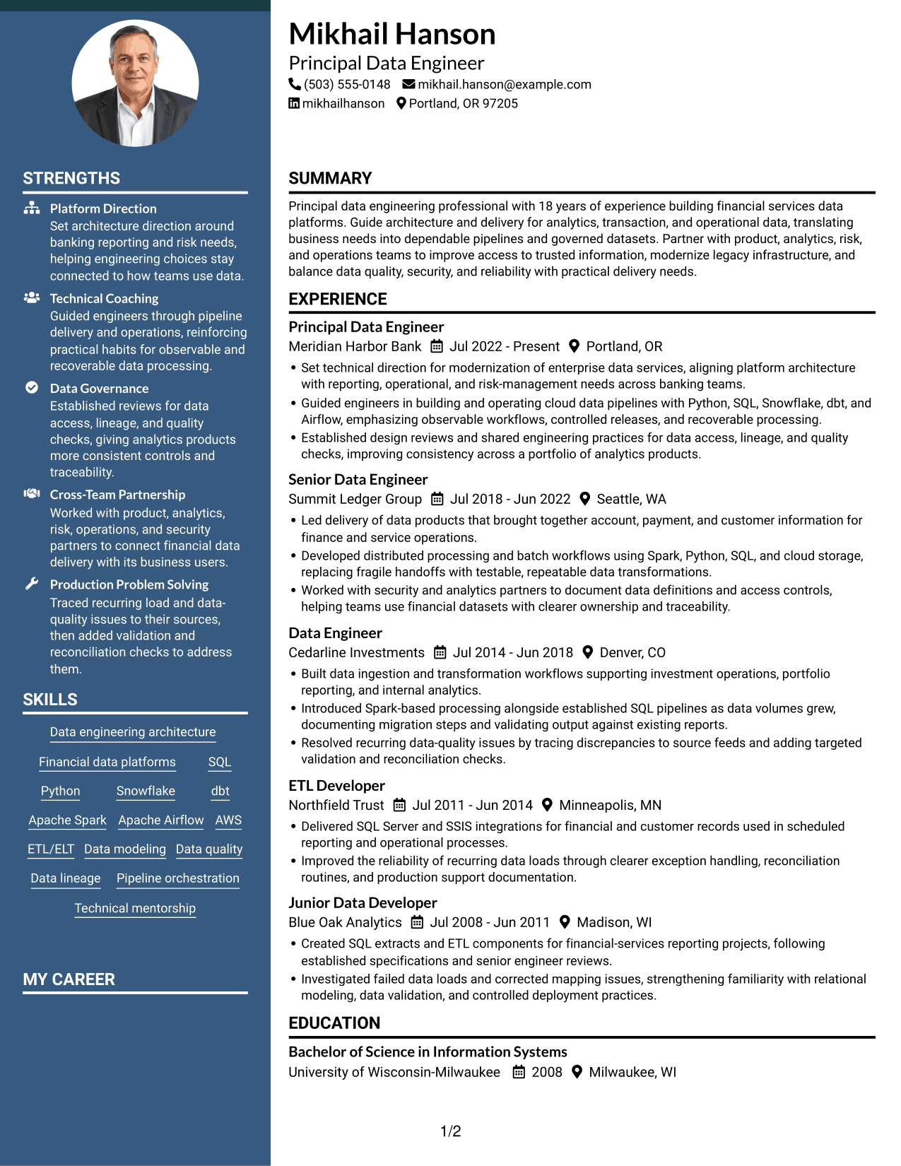 Resume example — page 1