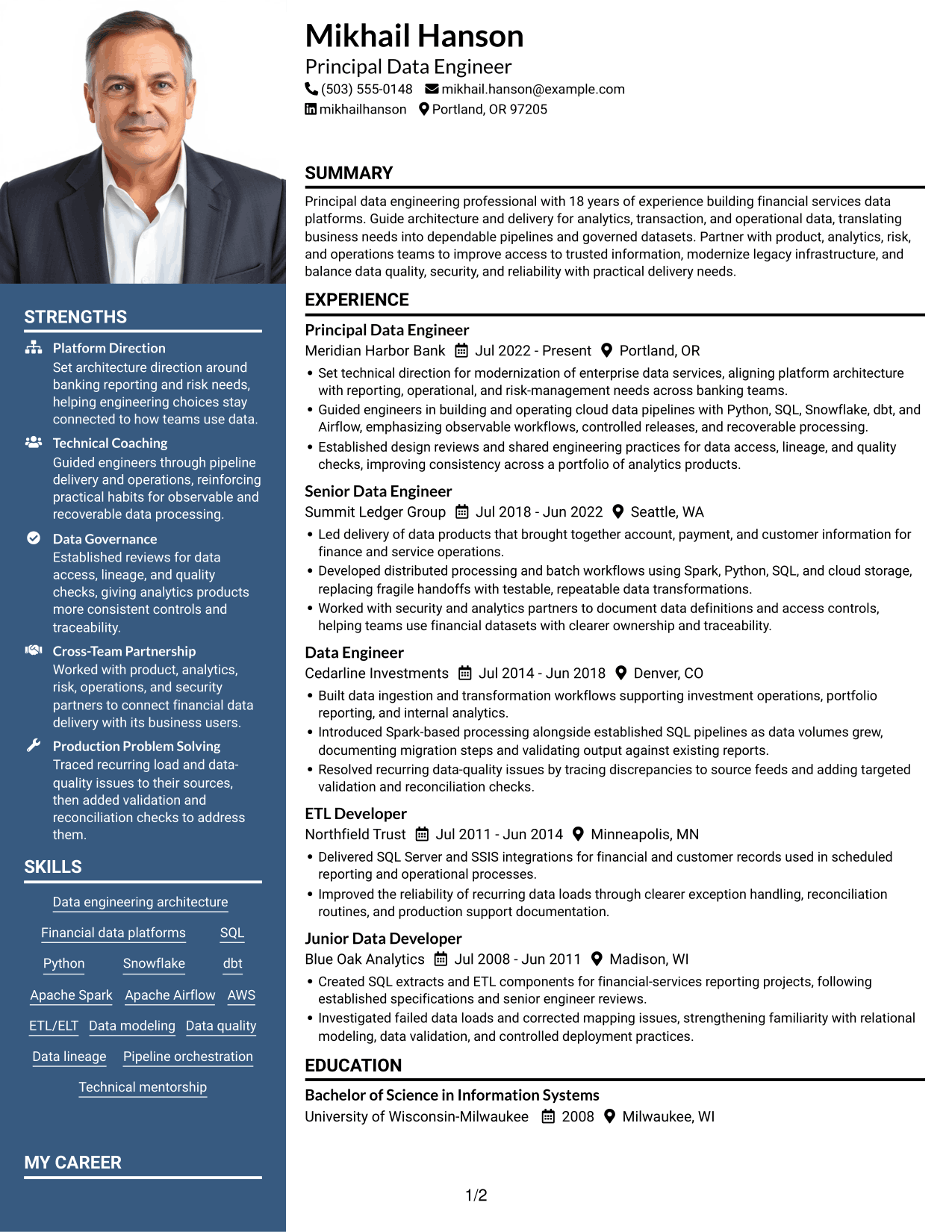 Resume example — page 1