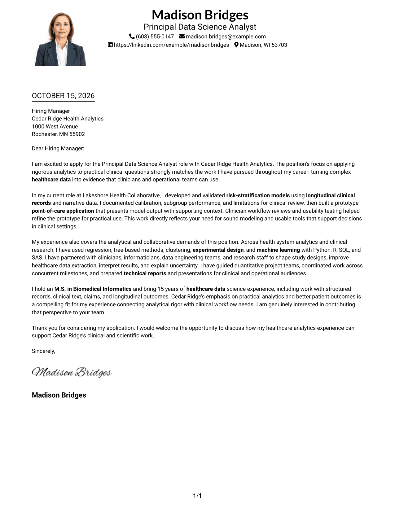 Cover letter example — page 1