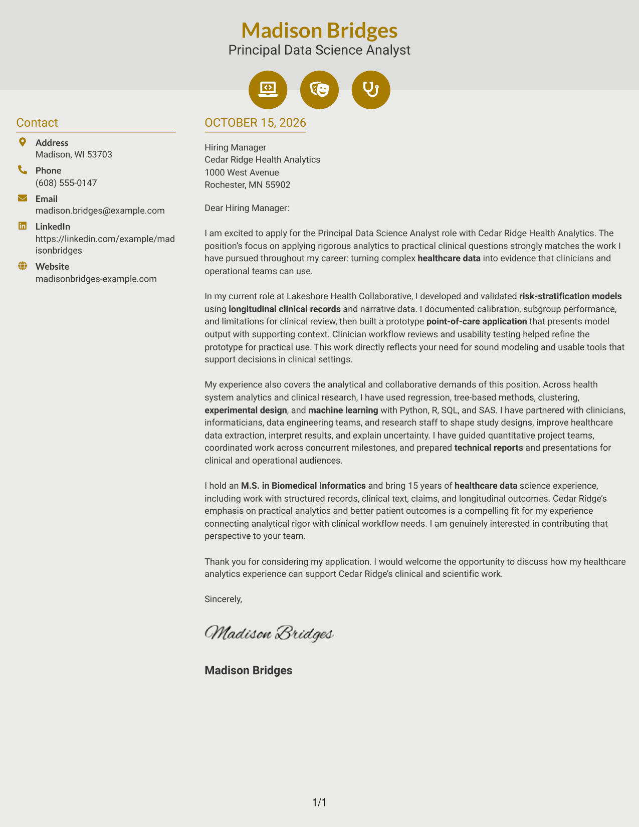 Cover letter example — page 1