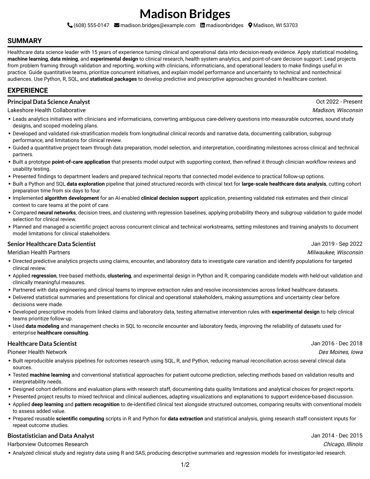 Resume example — page 1