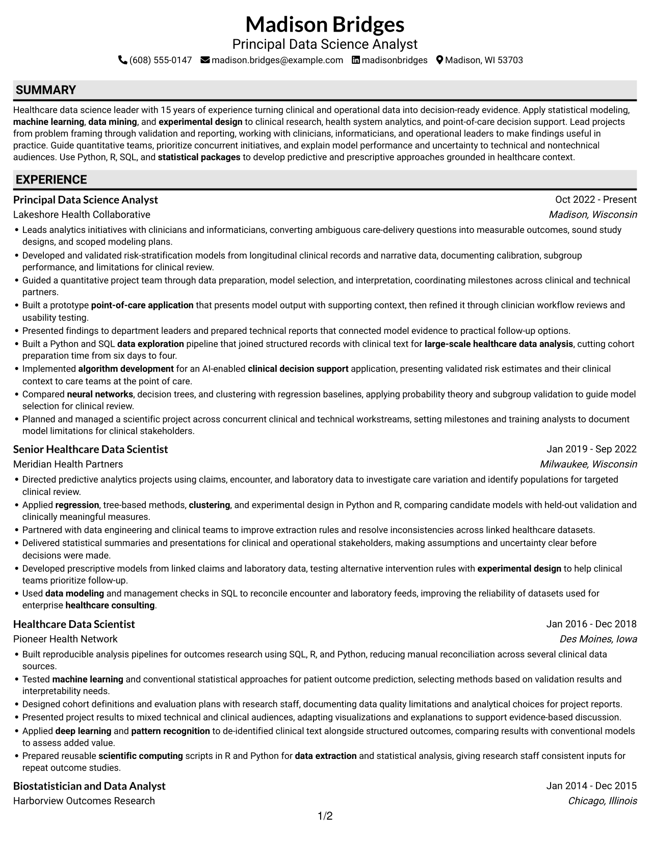 Resume example — page 1