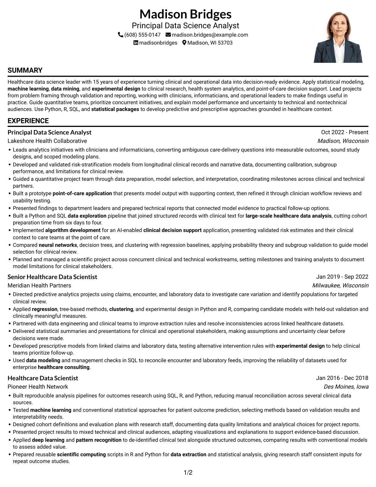Resume example — page 1