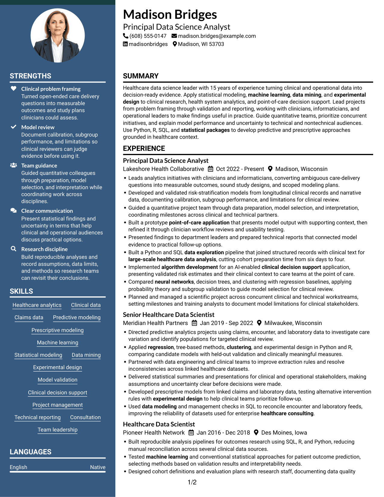 Resume example — page 1