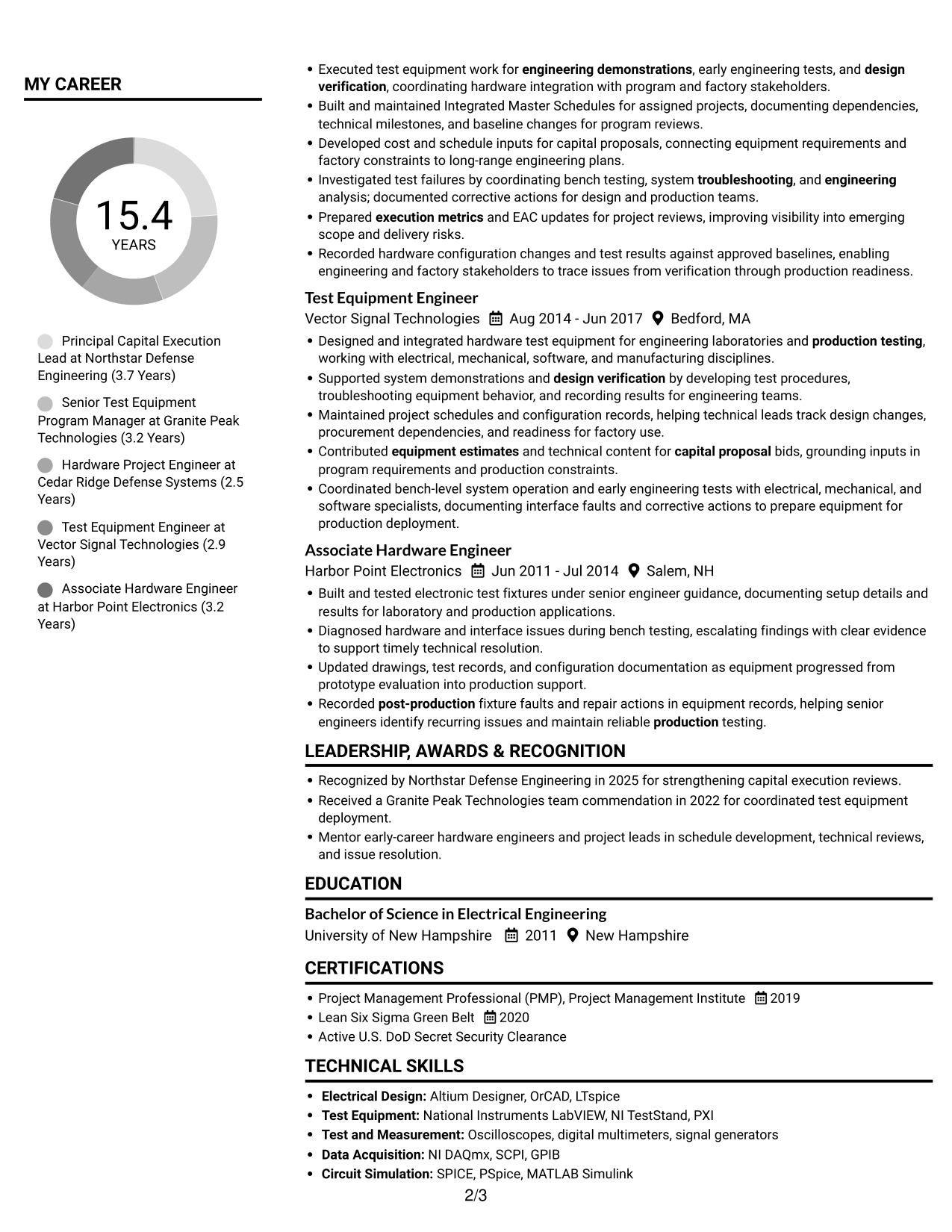 Resume example — page 2