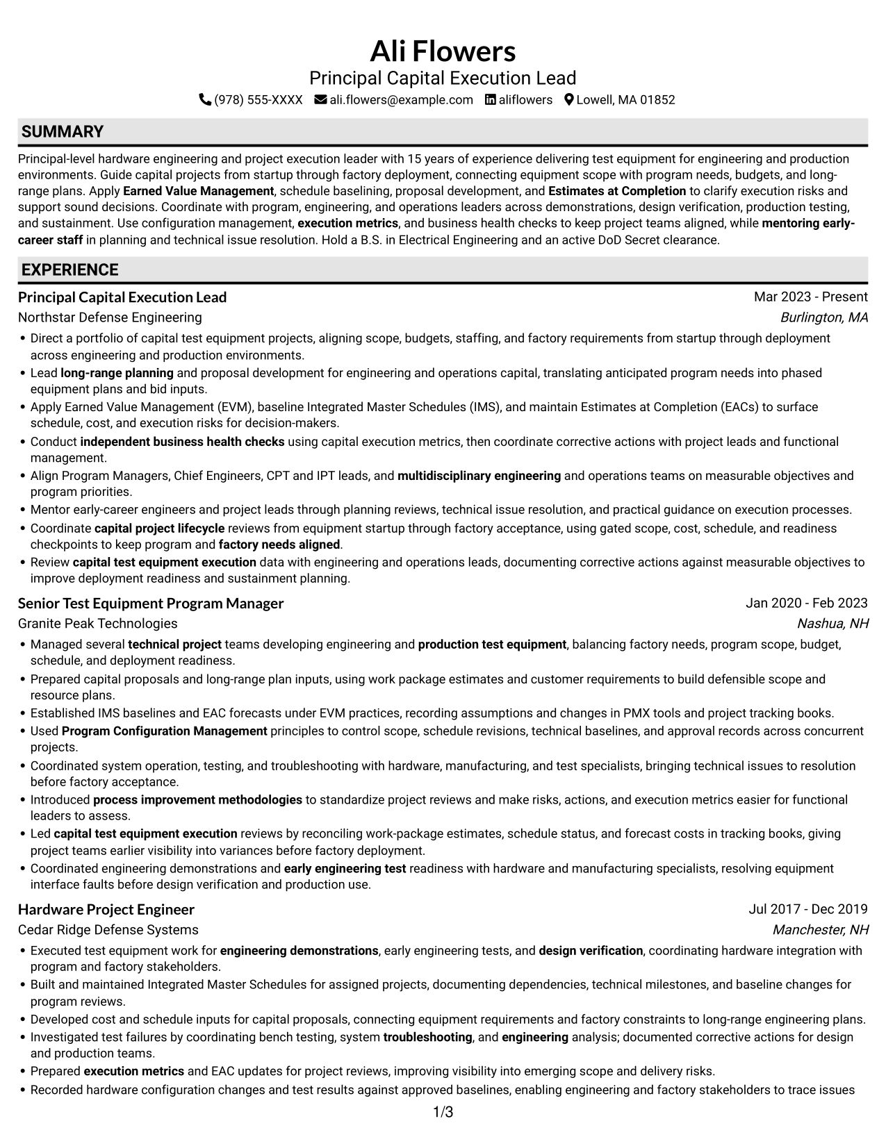 Resume example — page 1