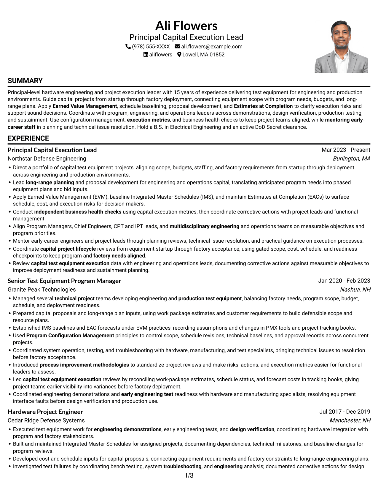 Resume example — page 1