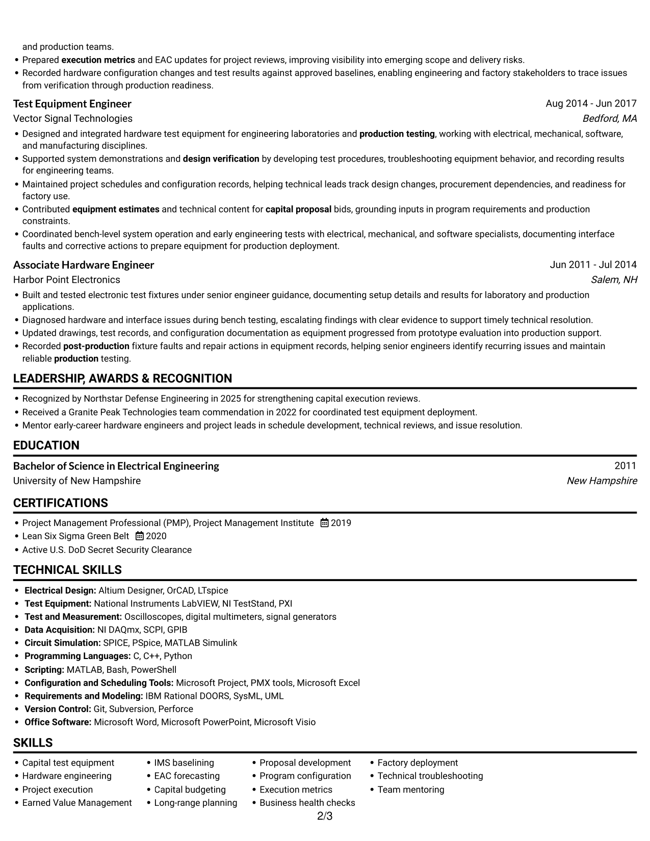 Resume example — page 2