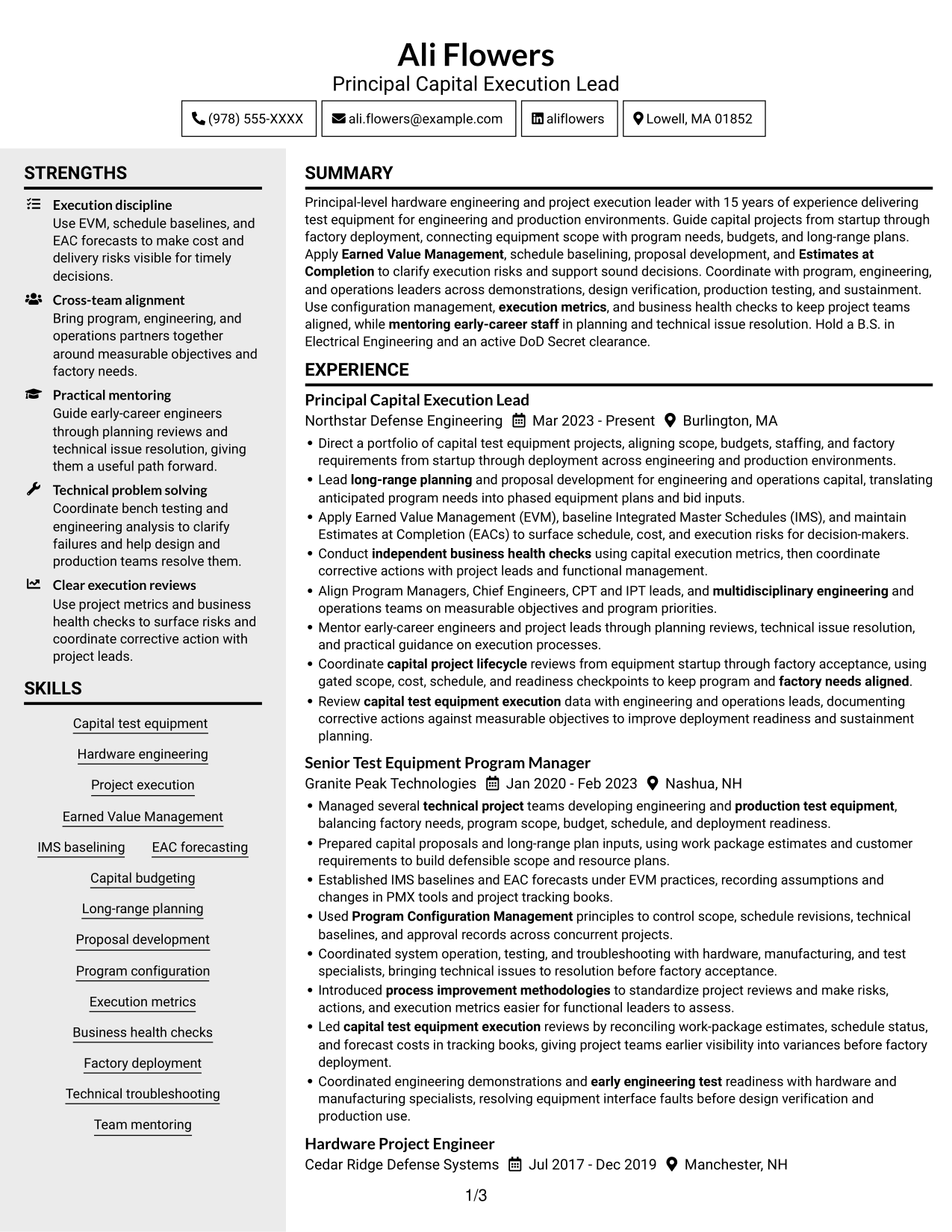 Resume example — page 1