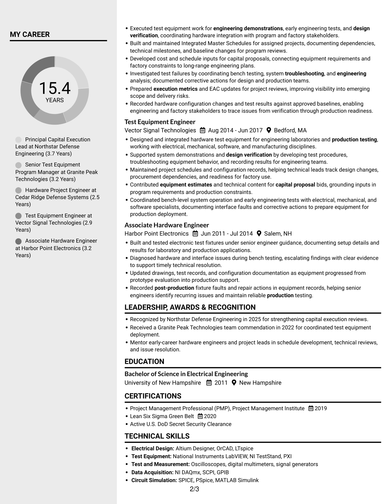 Resume example — page 2