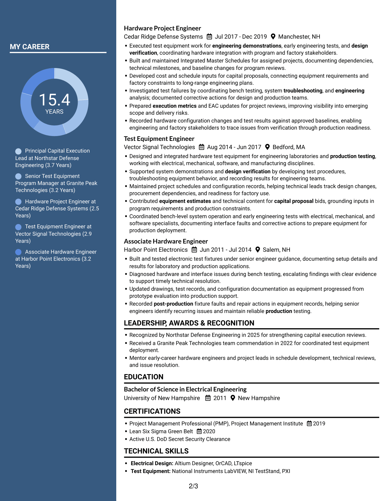 Resume example — page 2