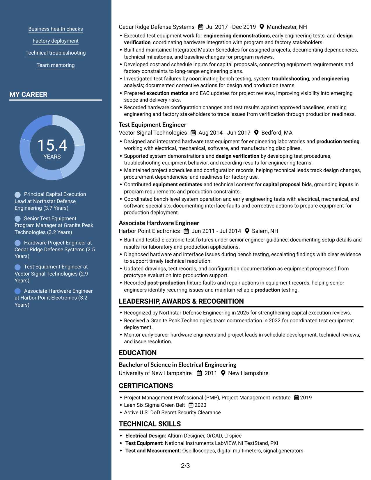 Resume example — page 2