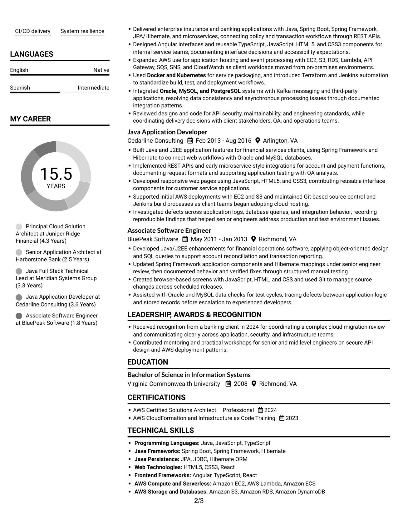 Resume example — page 2