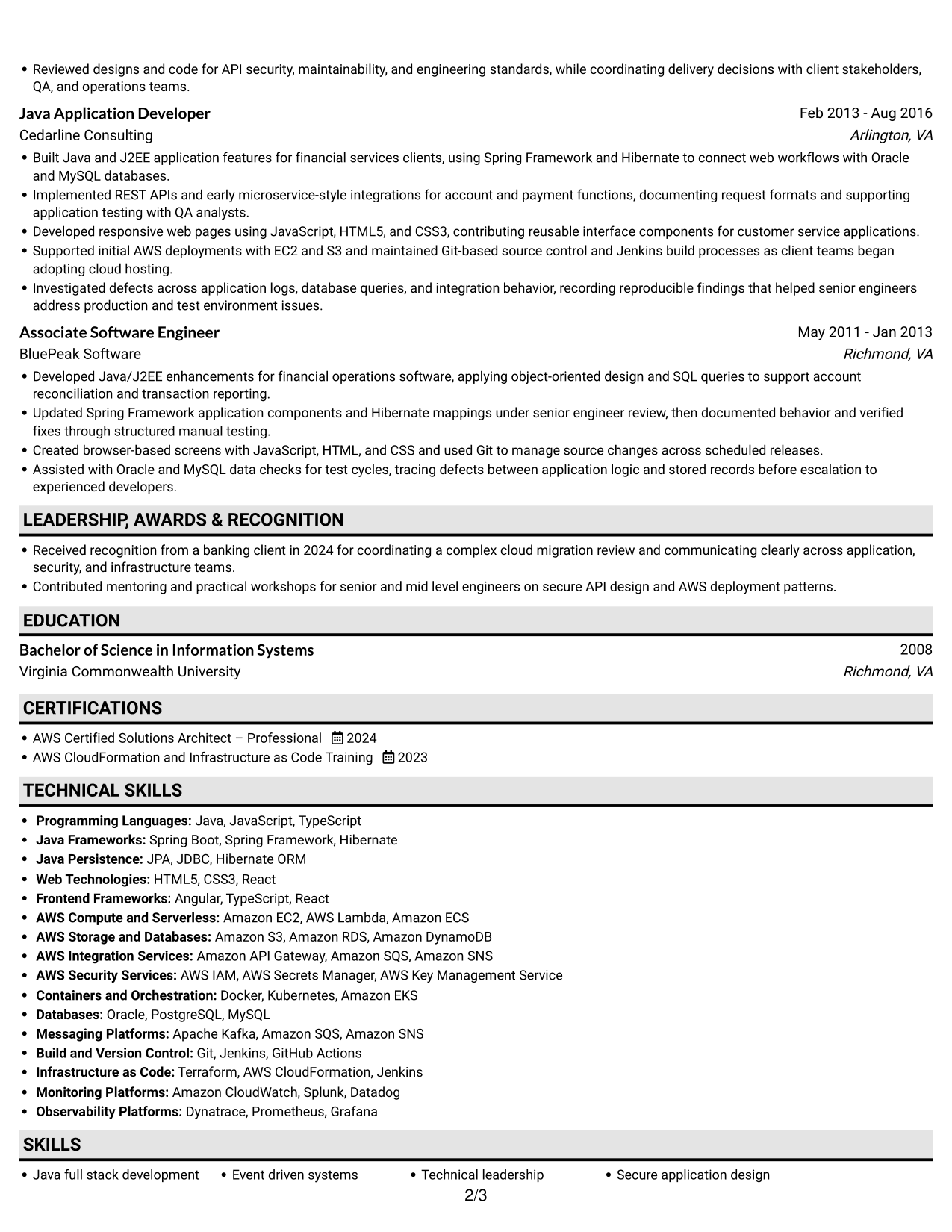 Resume example — page 2