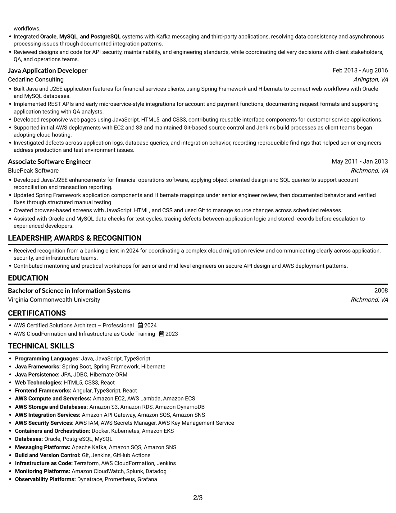 Resume example — page 2