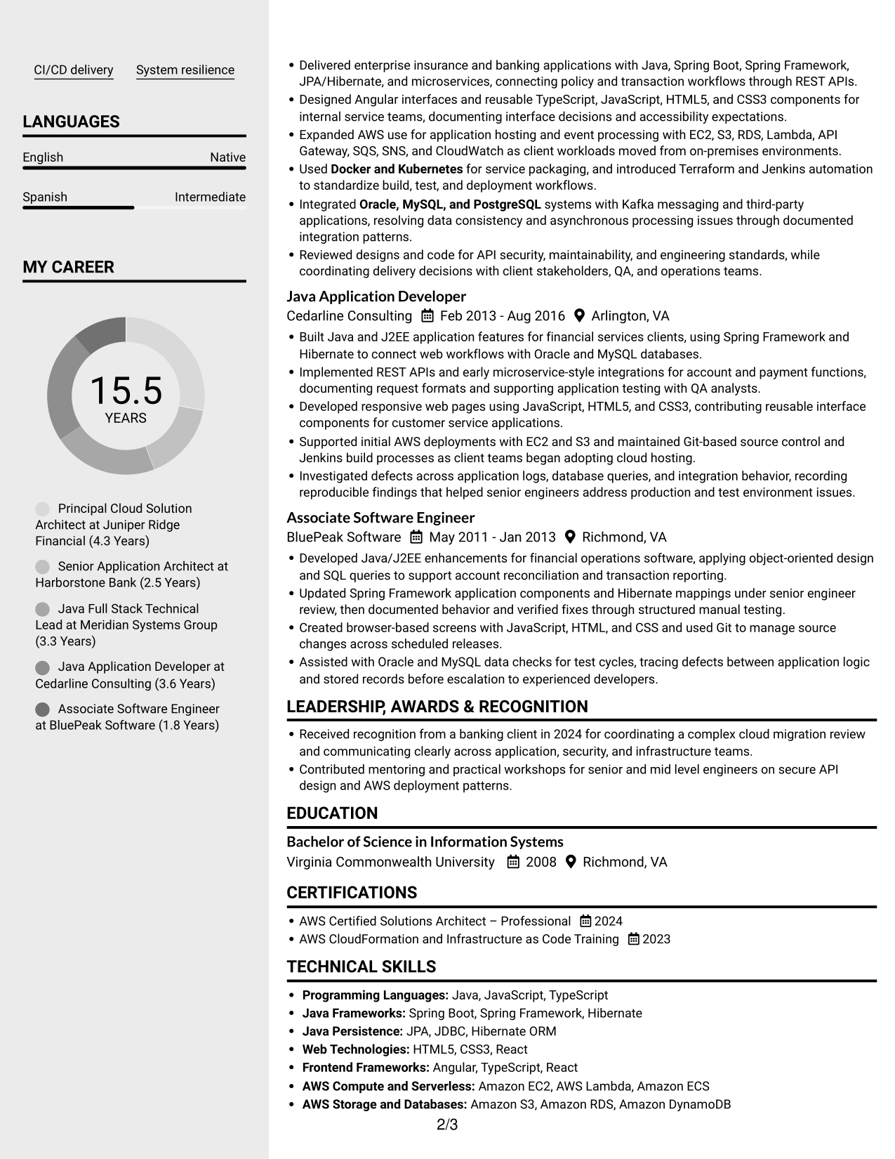 Resume example — page 2