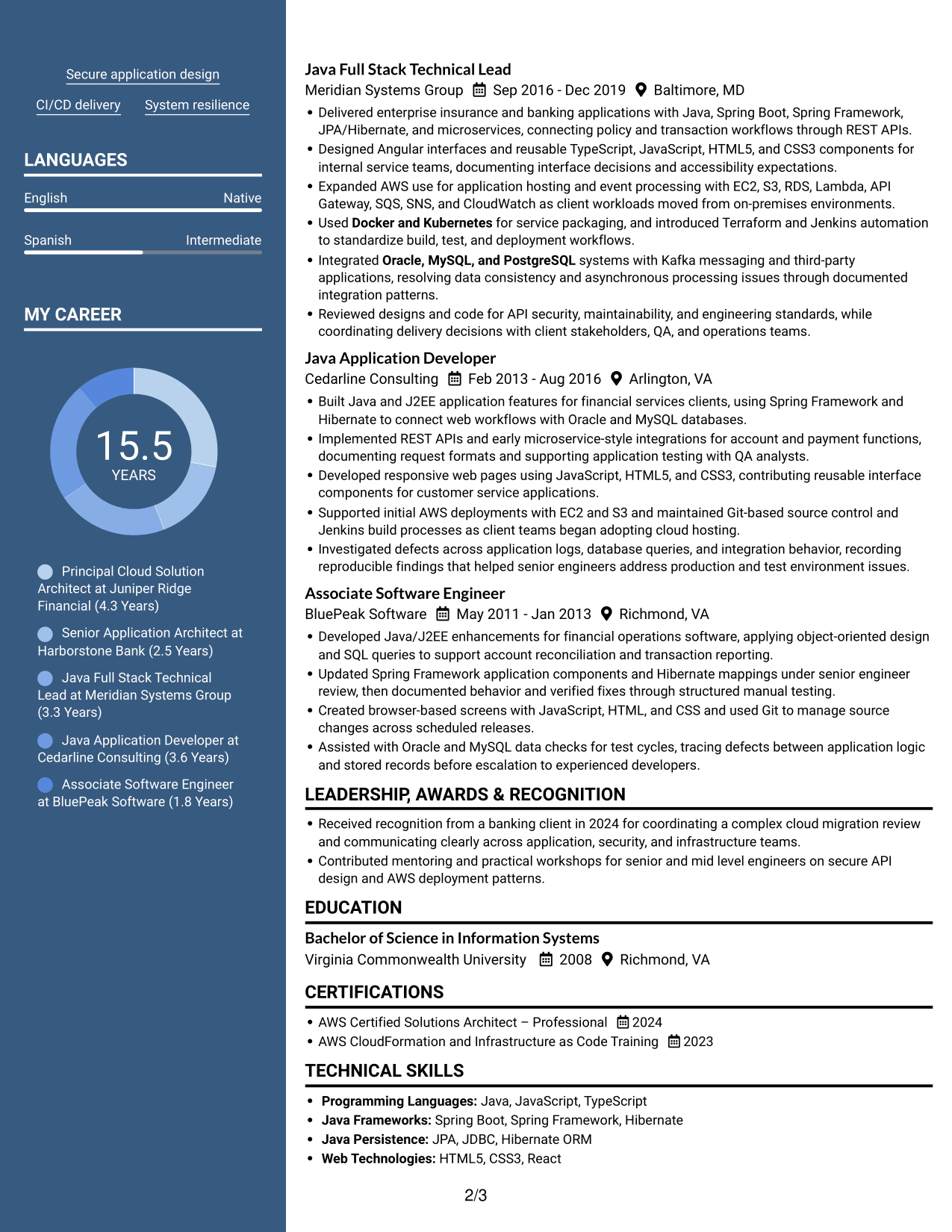 Resume example — page 2