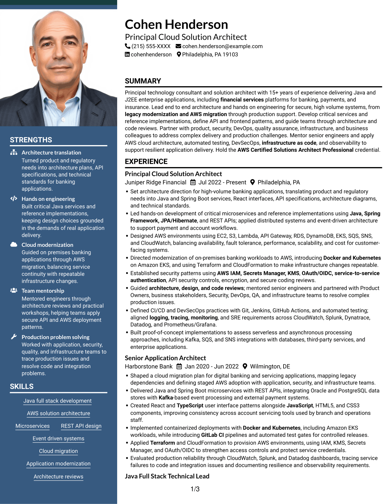 Resume example — page 1