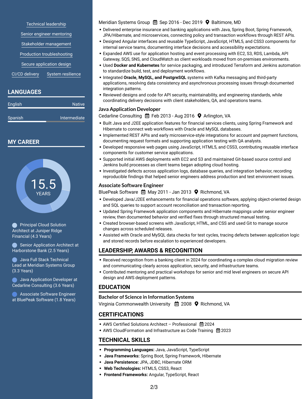 Resume example — page 2