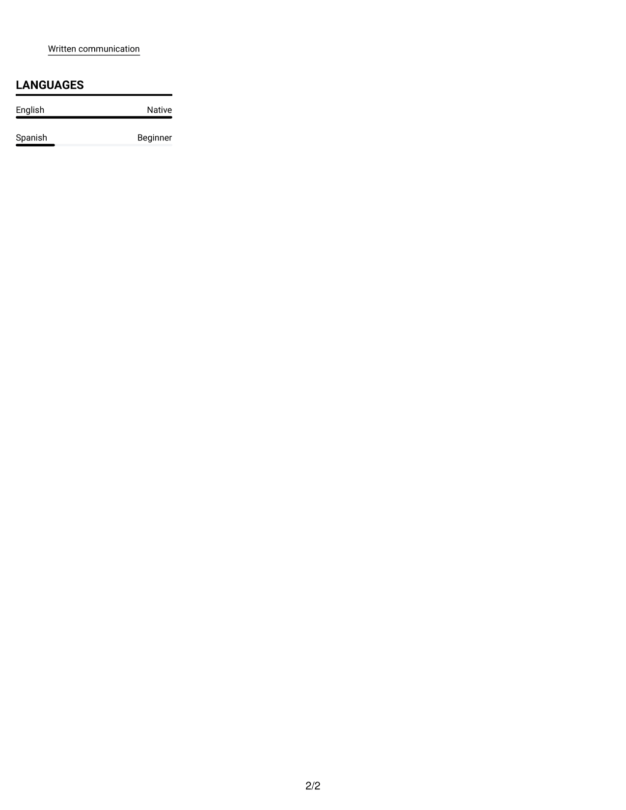 Resume example — page 2
