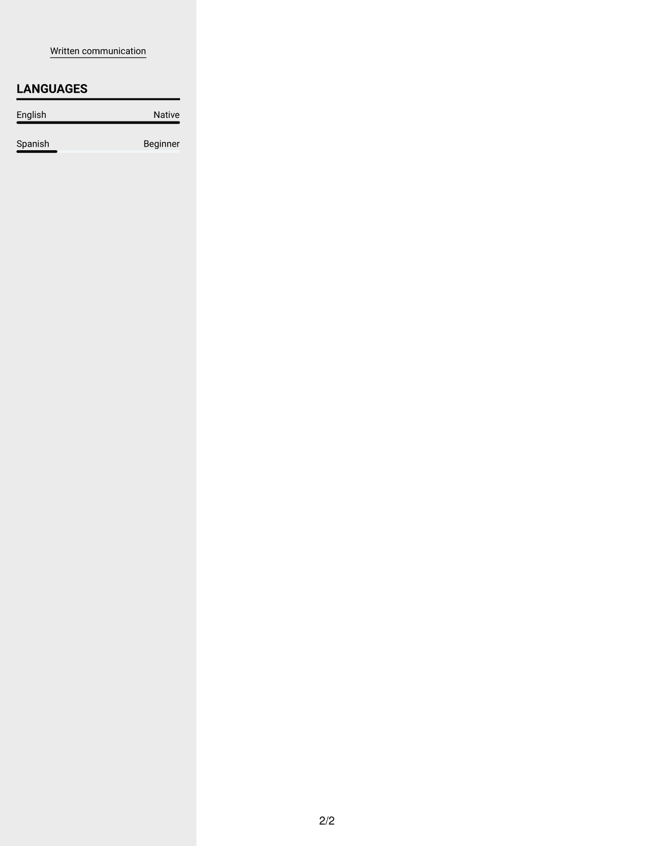Resume example — page 2