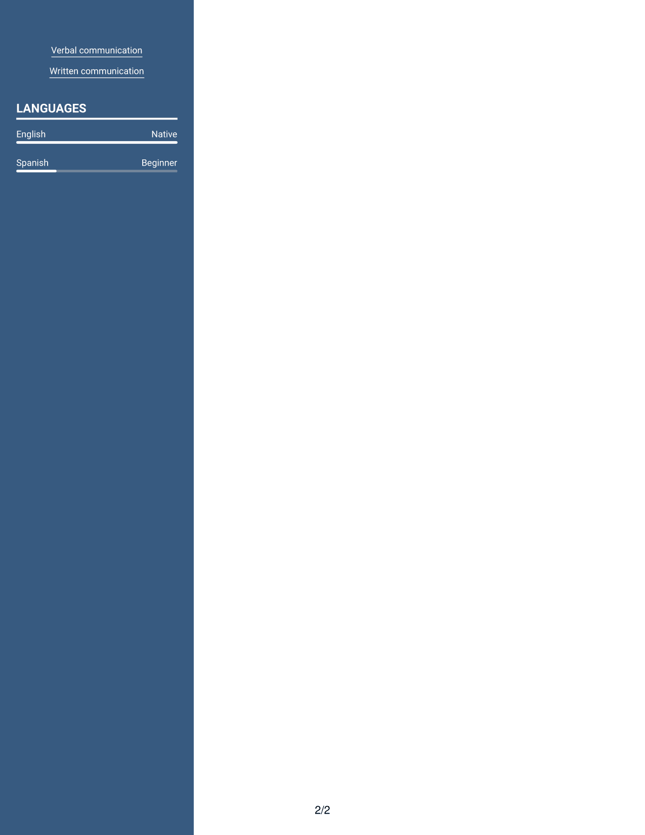 Resume example — page 2