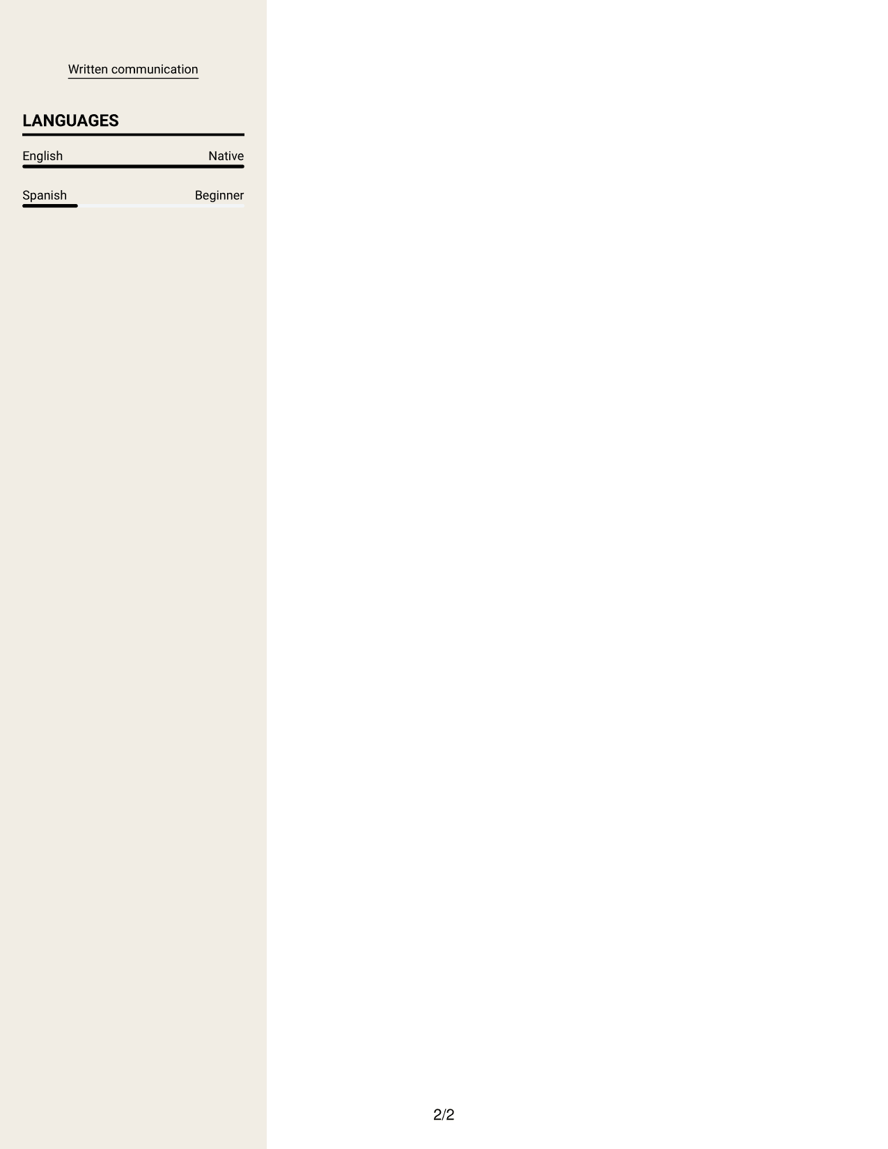 Resume example — page 2