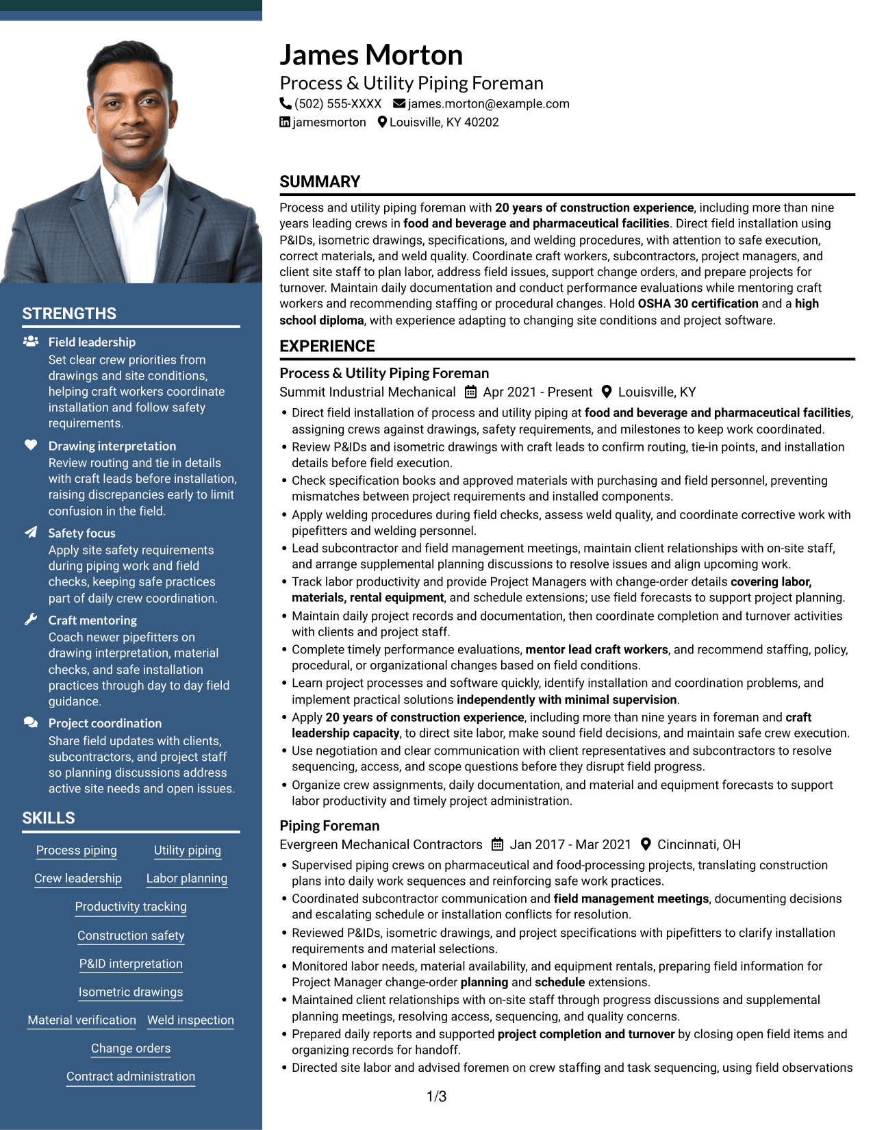 Resume example — page 1