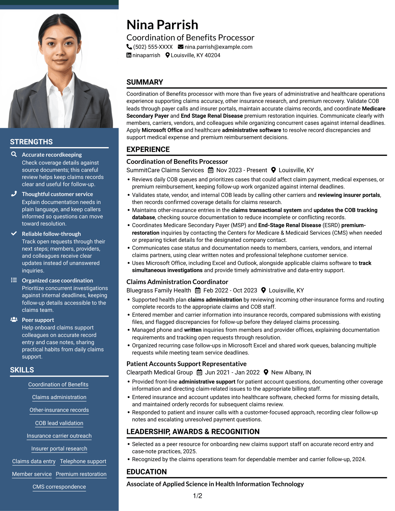 Resume example — page 1