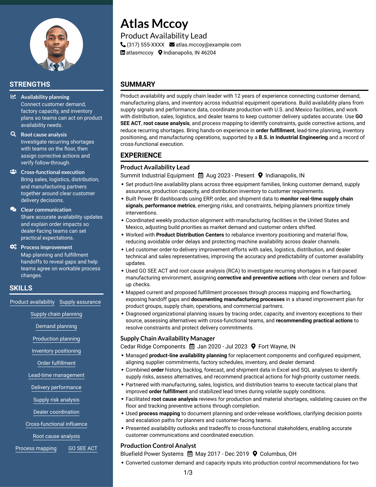 Resume example — page 1