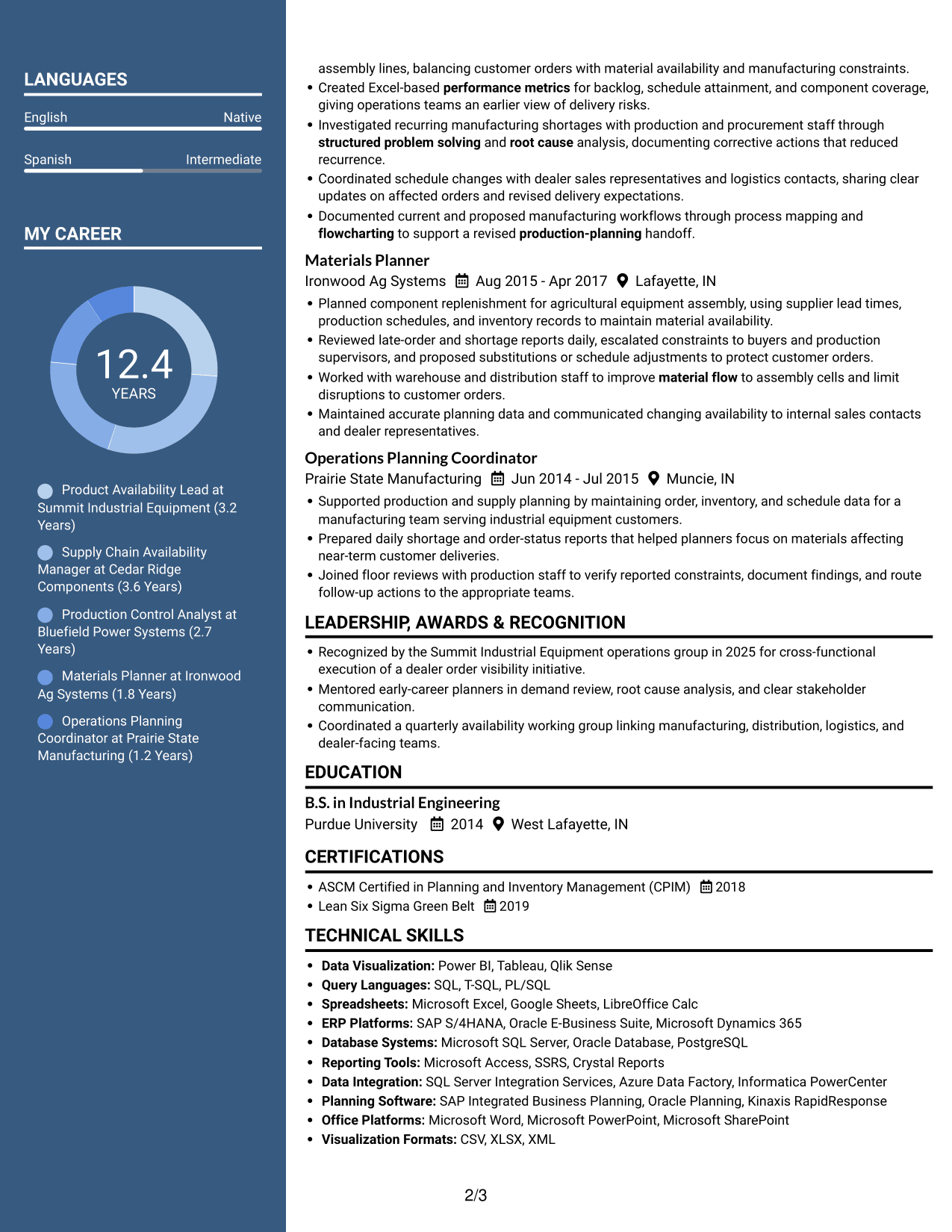 Resume example — page 2
