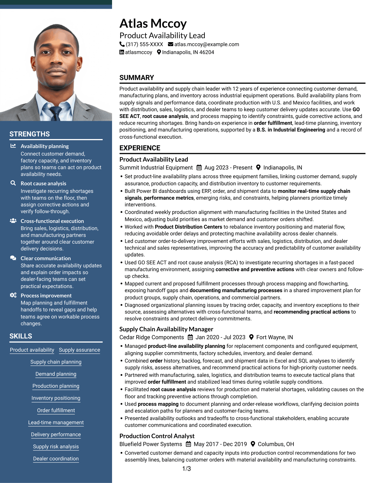 Resume example — page 1