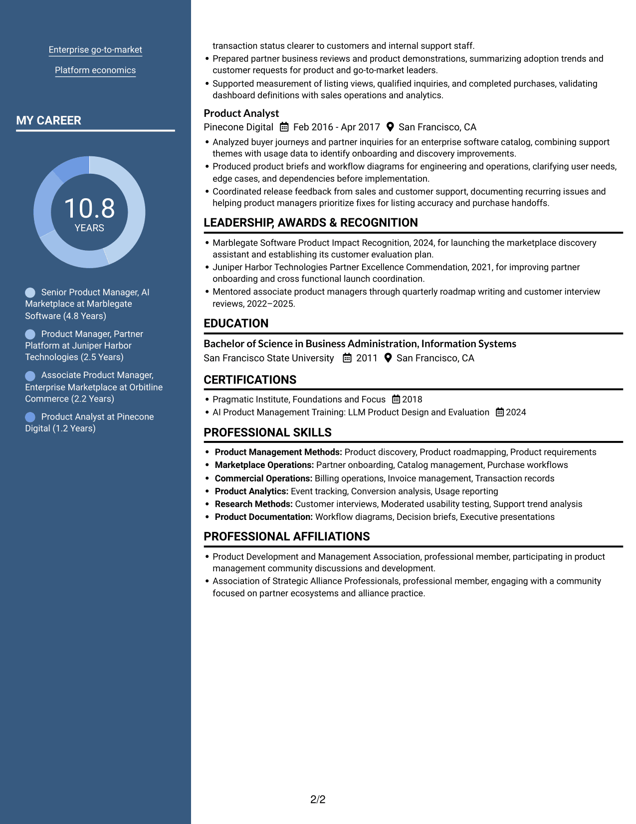 Resume example — page 2
