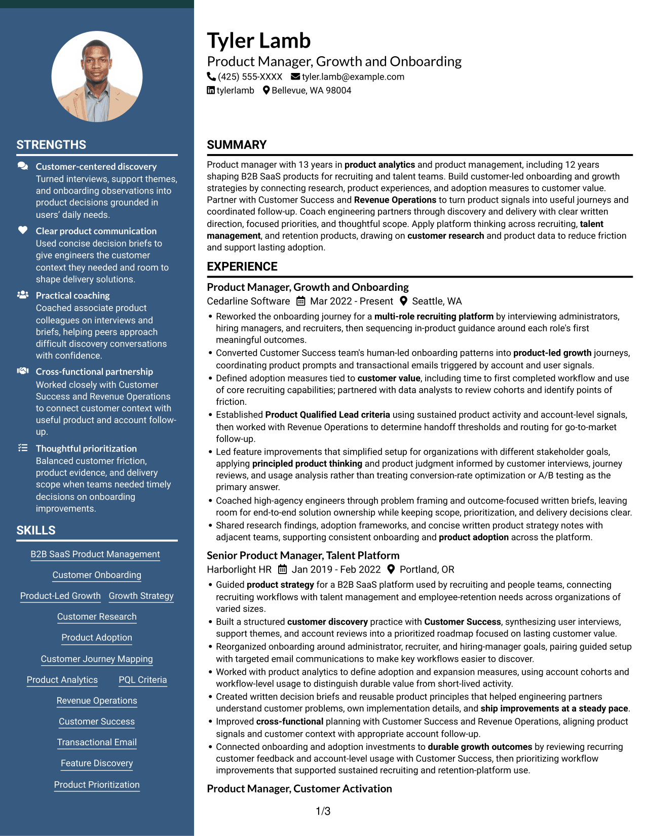 Resume example — page 1