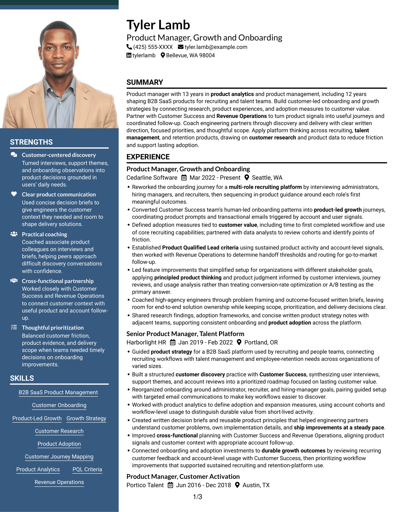 Resume example — page 1