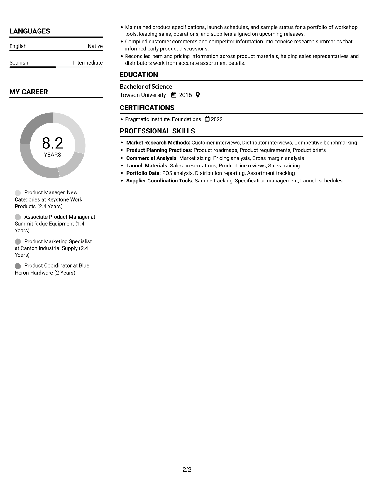 Resume example — page 2