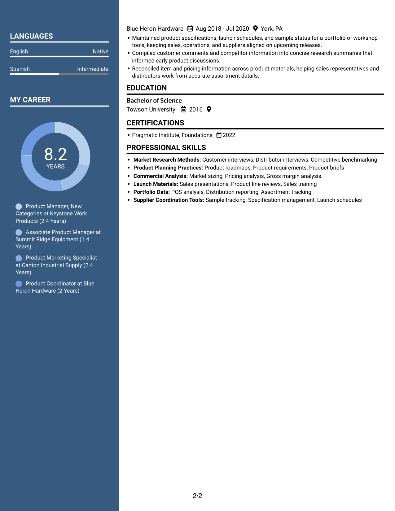 Resume example — page 2