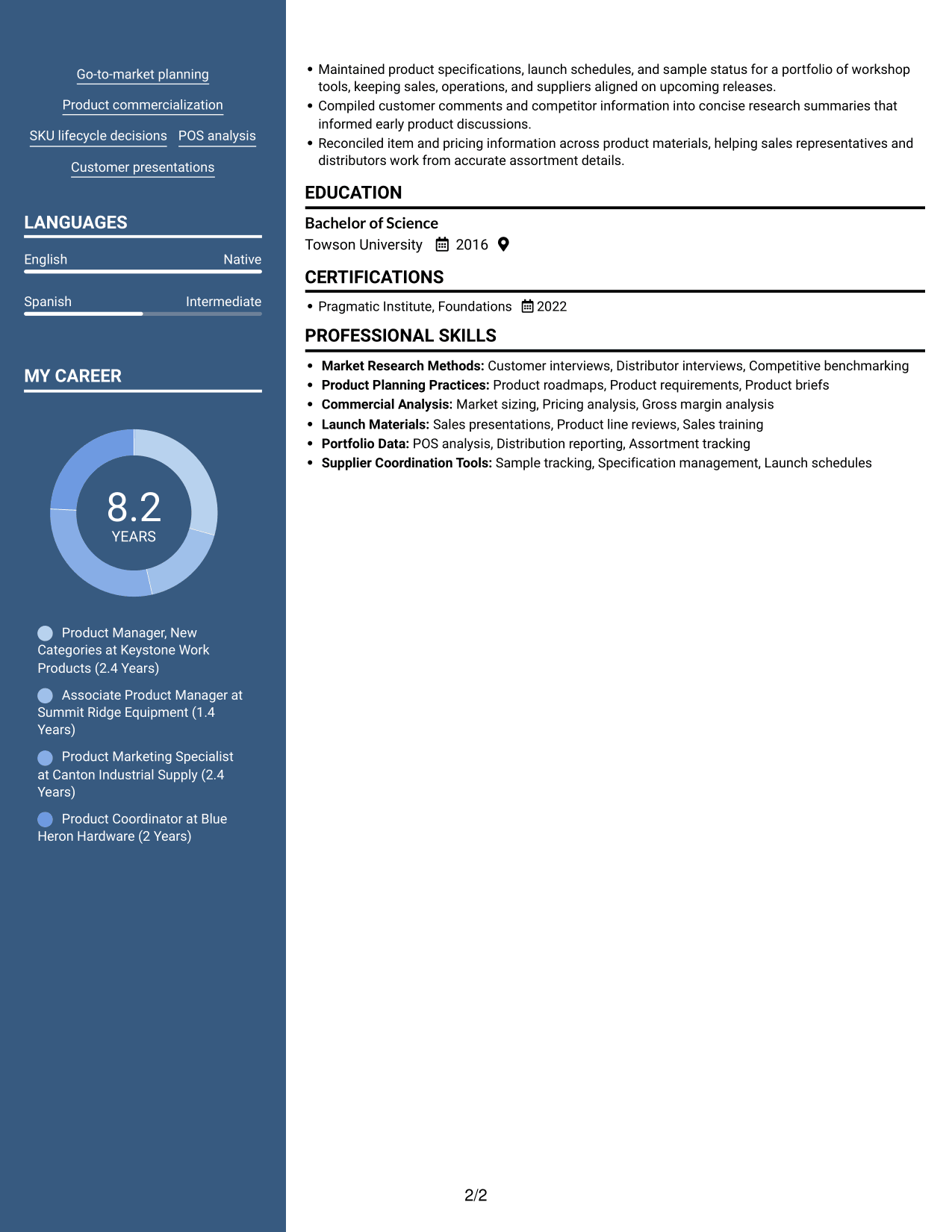 Resume example — page 2