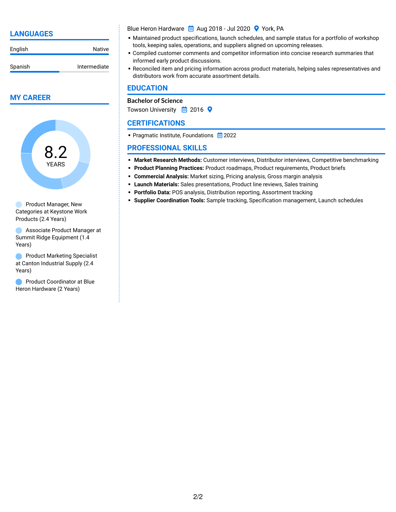 Resume example — page 2