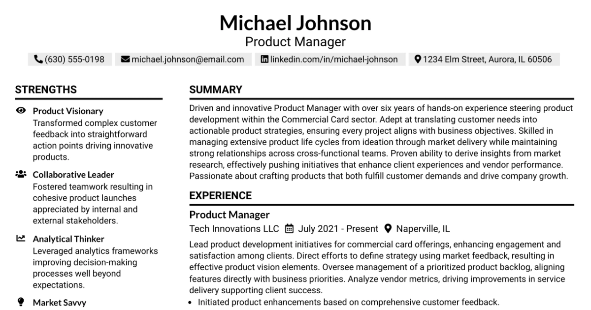 33 Product Manager Resume Templates with Example 2026 (ATS-Optimized)