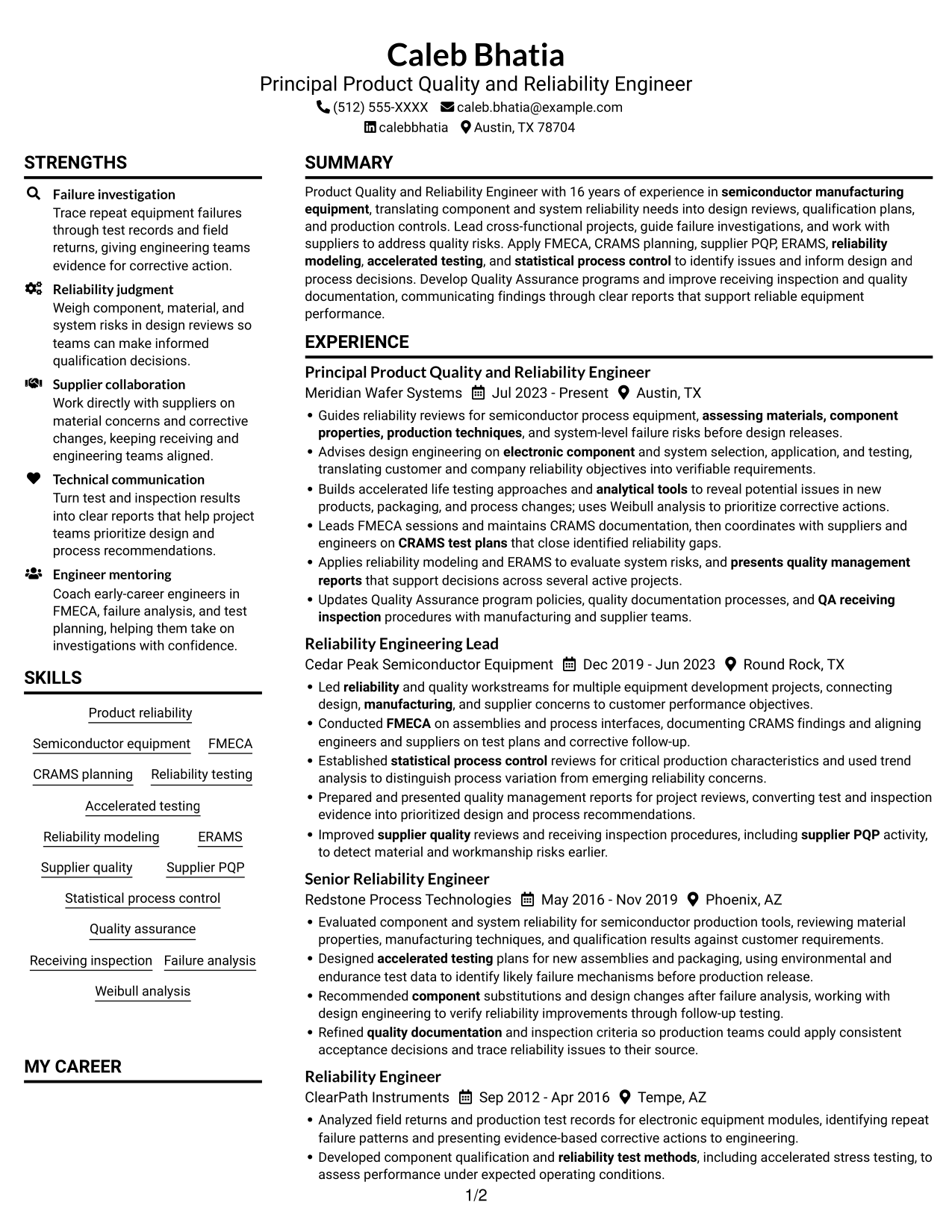 Resume example — page 1