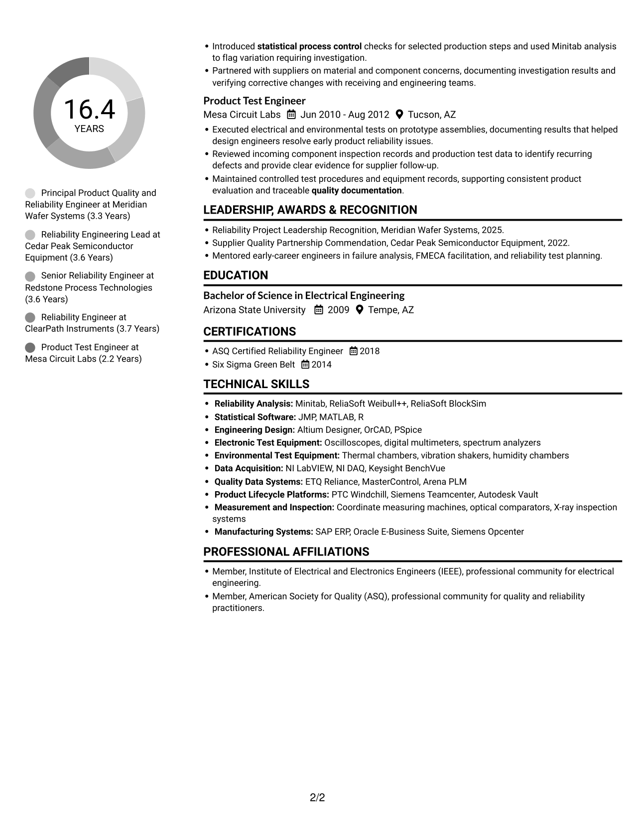 Resume example — page 2