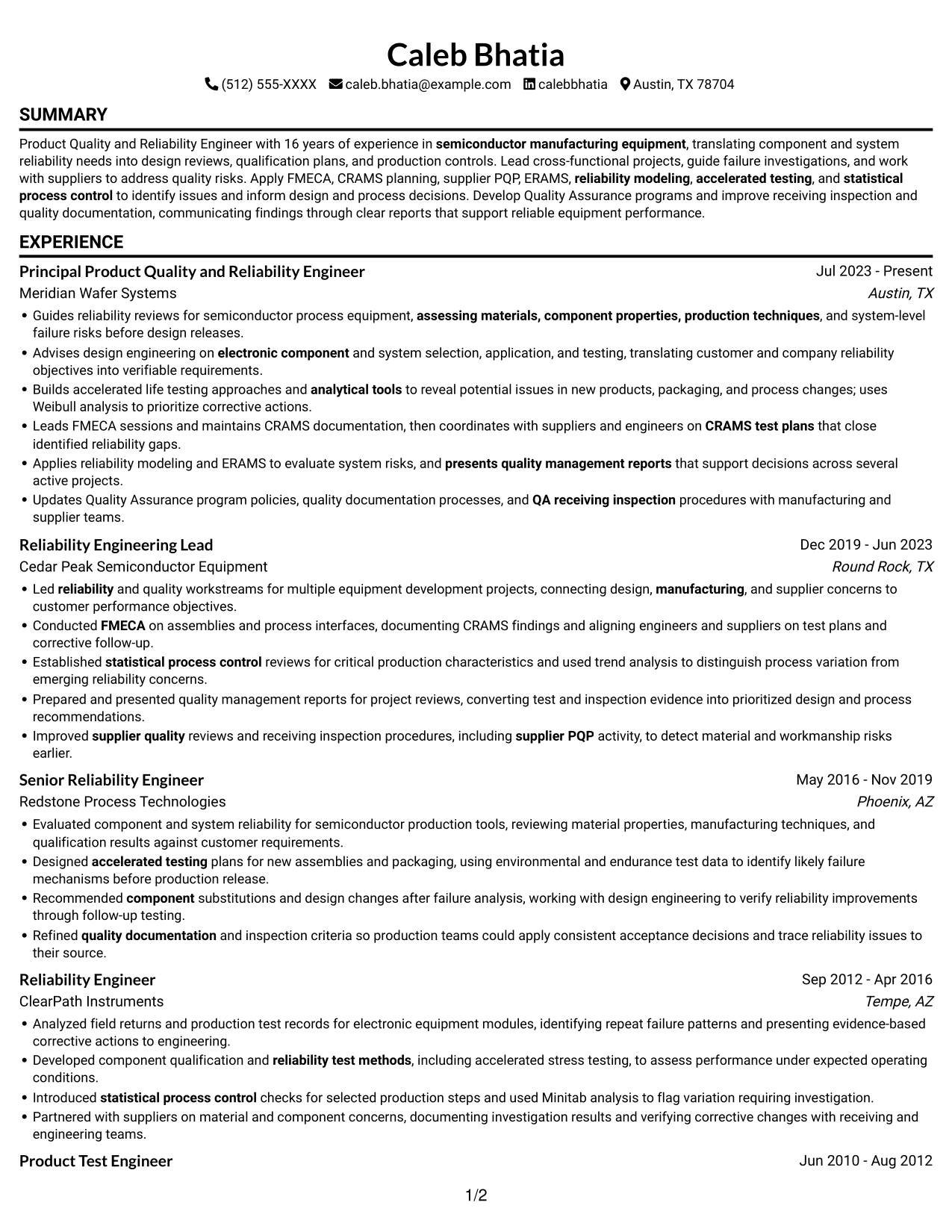 Resume example — page 1